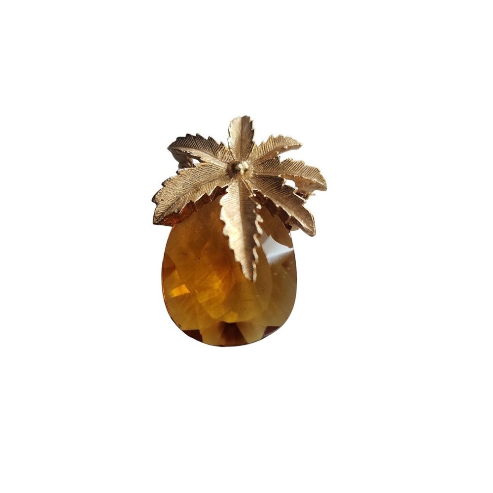 Vintage Signed Sarah Coventry Pineapple Glass Brooch or Pendant (A3820)